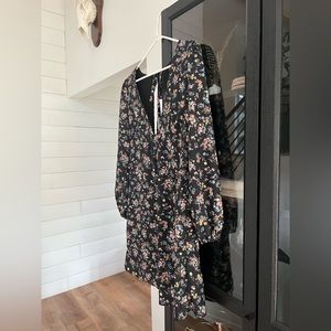 Long-sleeve Floral Dress